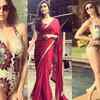 ​Naagin 3's Karishma Tanna sheds her saree clad avatar, sports swimwear off screen