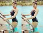 ​Khatron Ke Khiladi 9's Shamita Shetty flaunts her svelte figure in a swimwear by the pool