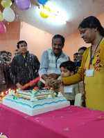 Birthday celebrations at the relief camp