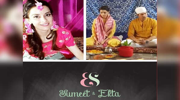 Ekta and Sumeet at their Haldi ceremony