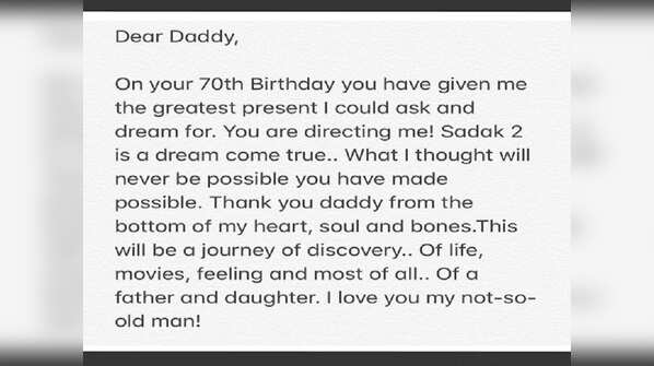 Alia Bhatt wishes her “not-so-old-man” father Mahesh Bhatt on his 70th birthday today