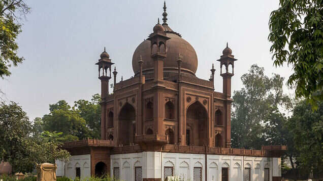 A Red Taj in memory of a beloved husband