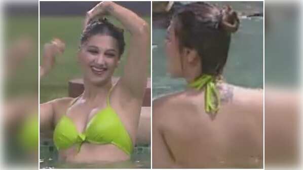 Jasleen Matharu sizzles in a neon green bikini