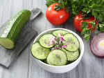 Cucumber and raw vegetables