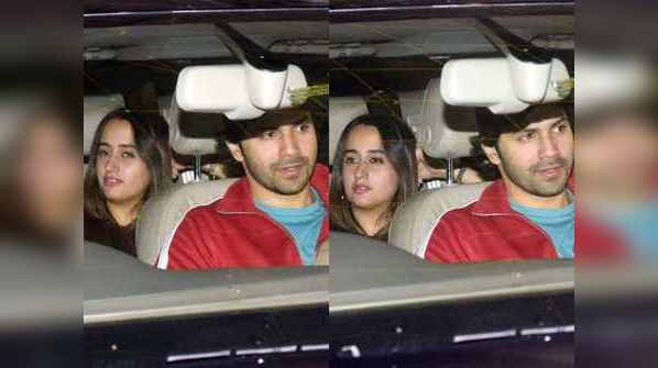 Photos: Varun Dhawan and Natasha Dalal snapped at the special screening of 'Badhaai Ho'