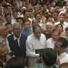 Congress's Anand Sharma, CPI's D Raja and Sharad Yadav outside Dyal Singh College, ahead of the protest march to CBI HQ against the removal of CBI Director Alok Verma.