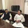 Rahul Gandhi and other leaders at Lodhi Road police station