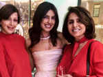 Sonali Bendre, Neetu Kapoor twin in red at Priyanka Chopra’s bridal shower