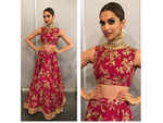 In the floral lehenga