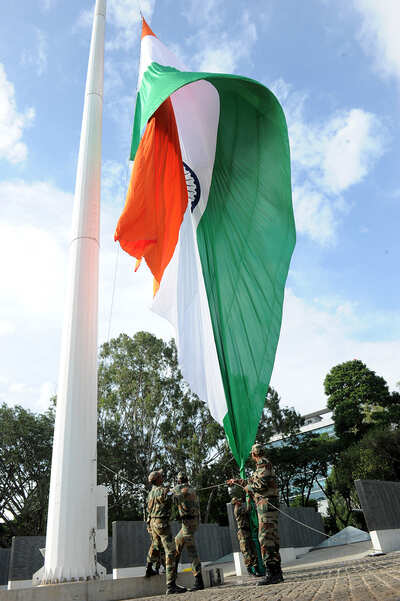 look up with pride 100 ft tall flag for bengaluru railway stations