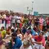 Protestors outside the Cochin airport