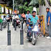 riding bike on footpath