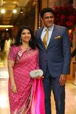 Anil Kumble and wife Chethana at the reception ceremony in the city