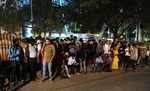 Fans waiting outside DeepVeer reception venue in Bengaluru