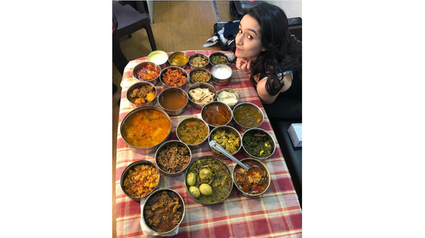Picture: Shraddha Kapoor looks immensely cute while having grand lunch on sets of 'Saaho'
