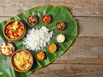 Traditional sit-down Konkani meal