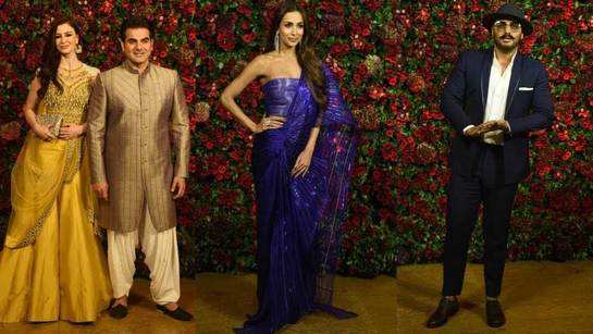 Malaika Arora-Arjun Kapoor bump into Arbaaz Khan at Deepika Padukone-Ranveer Singh's reception