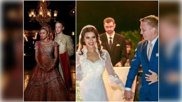 Aashka Goradia and Brent Goble celebrate their first anniversary; a look at their unseen wedding pictures