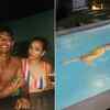 Chilling in the pool