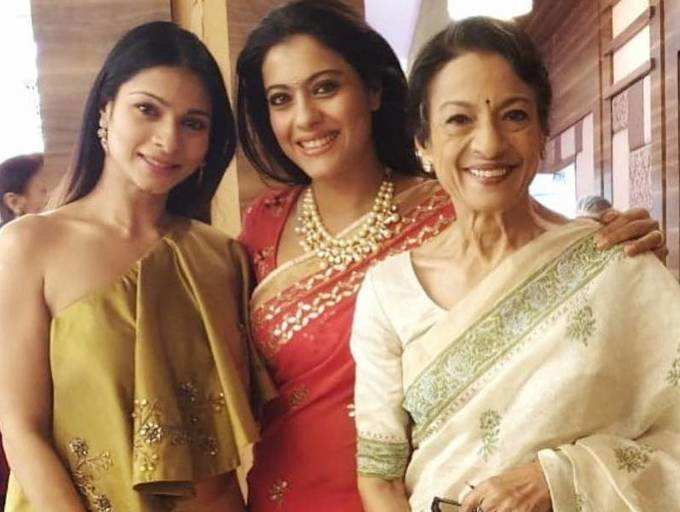 Kajol shares an adorable all smiles picture with sister Tanishaa Mukerji and mother Tanuja