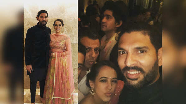 At Zaheer Khan and Sagarika Ghatge’s wedding function