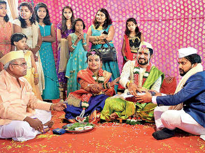 Marriage Groom With Broom Shines Roads On His Wedding Day