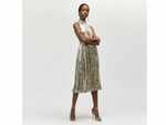 Warehouse London Pleated Sequin Midi Dress