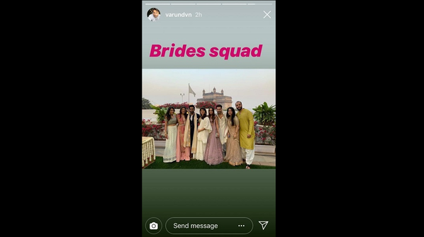 Photo: Varun Dhawan and Natasha Dalal are all smiles as they pose together at their friend's wedding