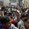 TMC supporters at dharna site