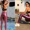 Head-turner in metallic tights