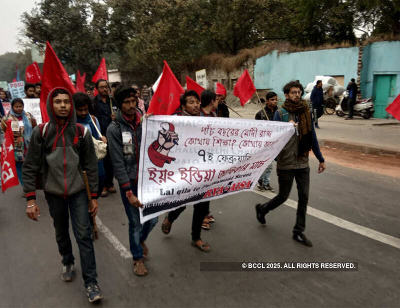 University student leaders hold 'Young India Adhikar March'