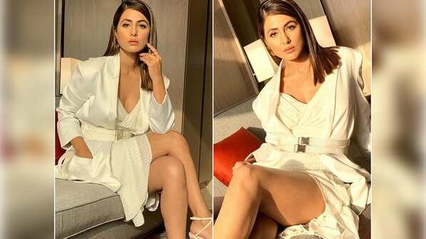 Dazzles in white at an event