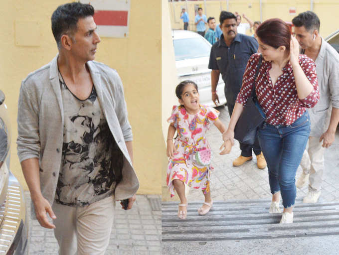 Akshay Kumar and Twinkle Khanna head out for a movie date with daughter Nitara