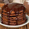 Chocolate, eggs and banana pancake
