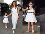 Geeta Basra spotted with daughter at airport