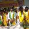 Independent Kunda MLA Raghuraj Pratap alias Raja Bhaiya holds his first public meeting in Pratapgarh amid induction of several members in his newly formed party Jansatta Dal Loktantrik in the run up to polls. His party was recently given football as poll symbol.