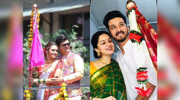 Gudi Padwa: Amruta Khanvilkar, Swwapnil Joshi and other TV actors celebrate the festival with a traditional touch