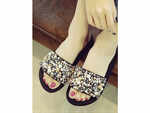 Faux Pearl Detail Slippers