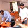 Actors Mohan Babu and his son Vishnu exercising their franchise