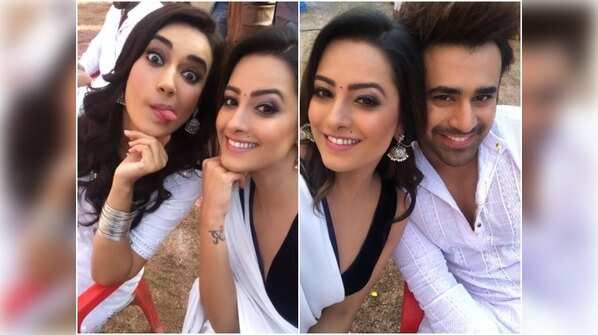 Surbhi Jyoti, Anita Hassanandani and Rakshanda Khan are a fun trio on the sets of Naagin 3