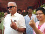 TDP’s Ashok Gajapati Raju was captured voting
