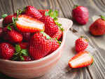 Strawberry with baking soda