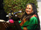 Usha Uthup performs at an event