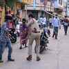 Police lathicharge on the local youth in one town of Vijayawada.