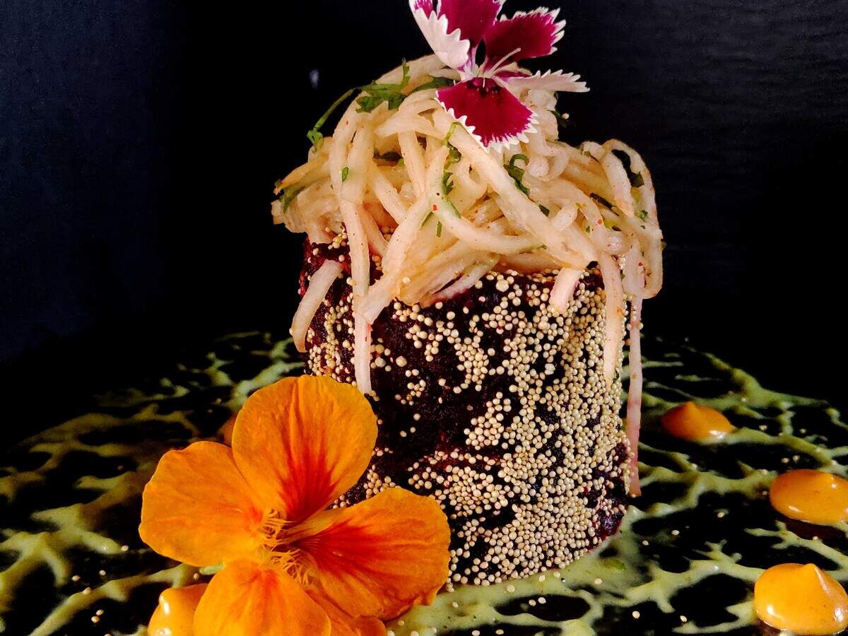 Beetroot and Amaranth Steak with Anardana Chutney Recipe