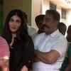 Makkal Needhi Maiam chief Kamal Haasan and his daughter Shruti Haasan queue up outside a polling station in Chennai to cast their votes.