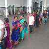 People waiting in Coimbatore bus stand waiting for a bus to Ooty to cast vote for Lok Sabha election