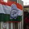 Congress symbol seen outside a polling booth in Bihar's Katihar