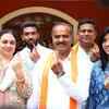 BJP MP and Bengaluru central candidate PC Mohan cast his vote along with his family members