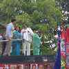 SP-BSP-RLD candidate from Lucknow parliamentary constituency, Poonam Sinha, holds a road show after filing nomination; Shatrughan Sinha, Dimple Yadav also present.